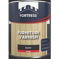 Fortress 750ml Black Gloss Water-Based Interior Furniture Varnish (986JM)