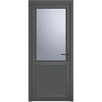Crystal 1-Panel 1-Obscure Light Left-Handed Anthracite Grey uPVC Back Door 2090mm x 890mm (986KF)