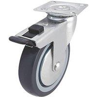 Essentials Heavy Duty TPR Braked Swivel Castor 100mm Grey (986KH)