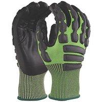 UCI Hantex INF-C5 Colour Coded Impact & Cut Resistant Gloves Green/Black Large (986RX)