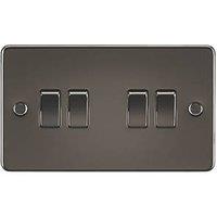 Knightsbridge 10AX 4-Gang 2-Way Light Switch Gunmetal (987VF)