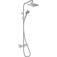 Hansgrohe Vernis Shape Showerpipe 230 HP Rear-Fed Exposed Chrome Thermostatic Mixer Shower Kit (987VH)