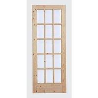 Knotty 15-Obscure Light Unfinished Pine Wooden Traditional Internal Door 1981mm x 762mm (988FA)