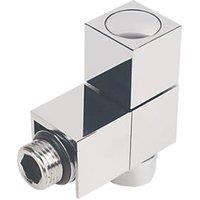 Cube 15mm x 1/2" Chrome Angled Designer Manual Radiator Valve Head & Body 2 Pack (98904)