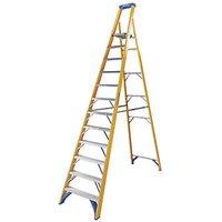 Werner Fibreglass 3.41m 12 Step Platform Step Ladder (989FV)