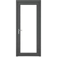 Crystal Fully Glazed 1-Clear Light Right-Handed Anthracite Grey uPVC Back Door 2090mm x 920mm (989JK)