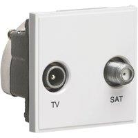 Knightsbridge Diplex Modular Coaxial TV / FM & Satellite Socket White (989YA)