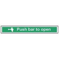 Essentials Non Photoluminescent "Push Bar To Open" Sign 75mm x 600mm (990FG)