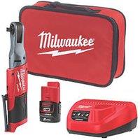 Milwaukee M12 FIR38-201B FUEL 12V 1 x 2.0Ah Li-Ion RedLithium Brushless Cordless Sub Compact Ratchet (990GE)