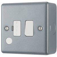 British General 13A Switched Metal Clad Fused Spur & Flex Outlet with White Inserts (990PF)