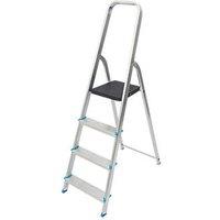 Mac Allister Aluminium 1.44m 4 Step Platform Step Ladder (991JF)