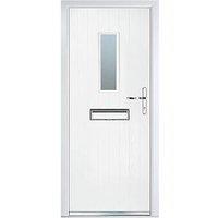 Crystal Cottage 1-Light Left or Right-Handed White Composite Front Door 2055mm x 920mm (991JM)