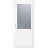 Crystal 1-Panel 1-Obscure Light Right-Handed White uPVC Back Door 2090mm x 840mm (991JP)