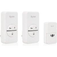 Byron DBY-23445BS Plug-In Wireless Door Chimes White 2 Pack (991KW)