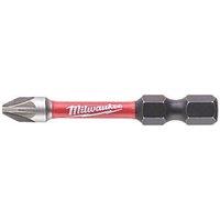 Milwaukee SHOCKWAVE 1/4" 50mm Hex Shank PZ2 Screwdriver Bits 10 Pack (992GE)