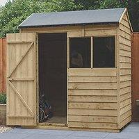 Forest 6' x 4' (Nominal) Reverse Apex Overlap Timber Shed with Base & Assembly (993JR)