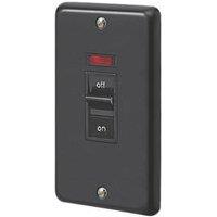 MK Contoura 50A 2-Gang DP Control Switch Black with Neon with Colour-Matched Inserts (993RG)