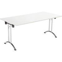 TC Group One Union Rectangular Folding Table White/Chrome 1600mm x 700mm (993TT)