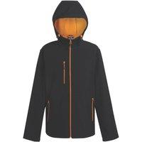 Regatta Navigate 2-Layer Hooded Jacket Black/Orange Pop Small 37.5" Chest (993TW)