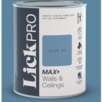 LickPro Max+ 1Ltr Blue 05 Matt Emulsion Paint (994TM)
