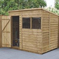 Forest 7' x 5' (Nominal) Pent Overlap Timber Shed with Base & Assembly (995JR)