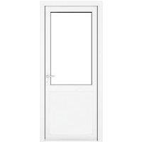 Crystal 1-Panel 1-Clear Light Right-Handed White uPVC Back Door 2090mm x 890mm (996KF)