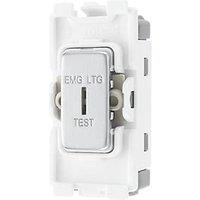 British General Nexus Metal Grid 20A Grid SP Emergency Lighting Test Key Switch Brushed Steel (996RF)