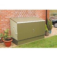 Trimetals 6' 6" x 3' (Nominal) Pent Metal Bike Store with Base Olive/Moorland Green (996RY)