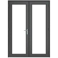 Crystal Anthracite Grey Double-Glazed uPVC French Door Set 2090mm x 1590mm (997JK)