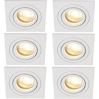 Inlight Pasto Adjustable Square Downlights White 6 Pack (997VJ)