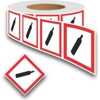Essentials Compressed Gas GHS Labels (Roll) 100mm x 100mm (997YU)