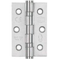 Smith & Locke Satin Stainless Steel Grade 7 Fire Rated Ball Bearing Hinges 76mm x 51mm 2 Pack (9988J)