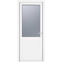 Crystal 1-Panel 1-Obscure Light Left-Handed White uPVC Back Door 2090mm x 920mm (998JK)