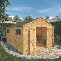 Mercia Modular 10' x 15' 6" (Nominal) Apex Shiplap T&G Timber Workshop (998YL)