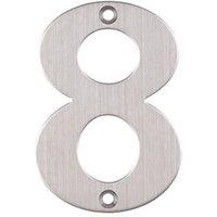 Eclipse Door Numeral 8 Satin Stainless Steel 102mm (99921)