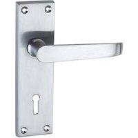 Smith & Locke Fire Rated Lock Door Handles Pair Satin Chrome (9993P)
