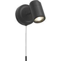 Knightsbridge Round 1-Light Single GU10 Wall Spotlight Matt Black (999GE)