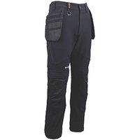 Scruffs Tech Holster Stretch Work Trousers Black 30" W 32" L (999RT)