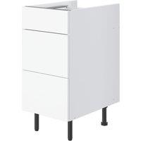 Pragma 3-Drawer Matt White 400mm x 590mm x 860mm Flat Packed Kitchen Base Unit (999YC)