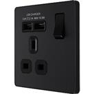 British General Evolve 13A 1-Gang SP Switched Socket + 2.1A 10.5W 2-Outlet Type A USB Charger Matt B