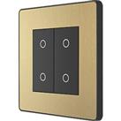British General Evolve 2-Gang 2-Way LED Double Secondary Touch Trailing Edge Dimmer Switch Satin Bra