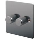 LAP 2-Gang 2-Way LED Dimmer Switch Brushed Stainless Steel (24866)