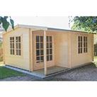 Shire Twyford 16' 6" x 15' 6" (Nominal) Reverse Apex Timber Log Cabin (2509X)