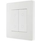 British General Evolve 2-Gang 2-Way LED Double Master Touch Trailing Edge Dimmer Switch Pearlescent 