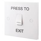 British General 900 Series 10AX 1-Gang 2-Way 'Press to Exit' Retractive Switch White (25321)