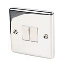 LAP 10AX 2-Gang 2-Way Light Switch Polished Chrome with White Inserts (25936)