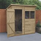 Forest 6' x 4' (Nominal) Pent Overlap Timber Shed with Base & Assembly (264JR)