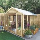 Forest Oakley 8' x 9' 6" (Nominal) Apex Timber Summerhouse with Base (270TF)