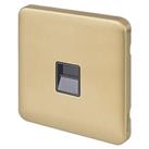 Schneider Electric Lisse Deco 1-Gang Master Telephone Socket Satin Brass with Black Inserts (275FF)