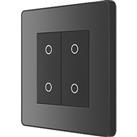 British General Evolve 2-Gang 2-Way LED Double Secondary Touch Trailing Edge Dimmer Switch Black Chr